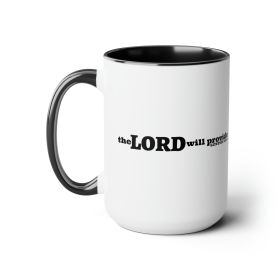 Accent Ceramic Coffee Mug 15oz - The Lord Will Provide - Genesis 22:14 Christian Inspiration - Black