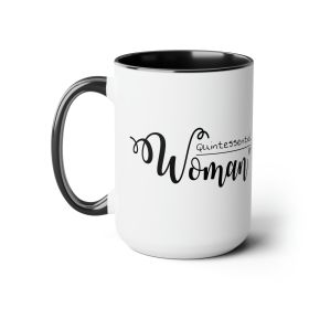 Accent Ceramic Coffee Mug 15oz - Quintessential Woman Black Illustration