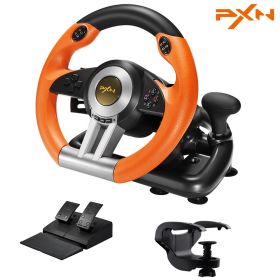 PXN V3 Pro Gaming Racing Wheel Volante PC Steering Wheel Racing Game 180Â° for PC Windows/PS3/PS4/Switch/Xbox One/Xbox Series X/S (Color: Orange)