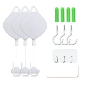 Cable Management Ceiling Pulley System forOculus Rift S VR Accessories Retractable Practical Headset Parts (Color: white 3pcs)