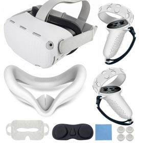 7 Color VR Shell Cover For Oculus Quest 2 Replacement Protective Lens Cover Anti-Leakage Nose Pad VR Accessories 7-Piece Set (Color: White)
